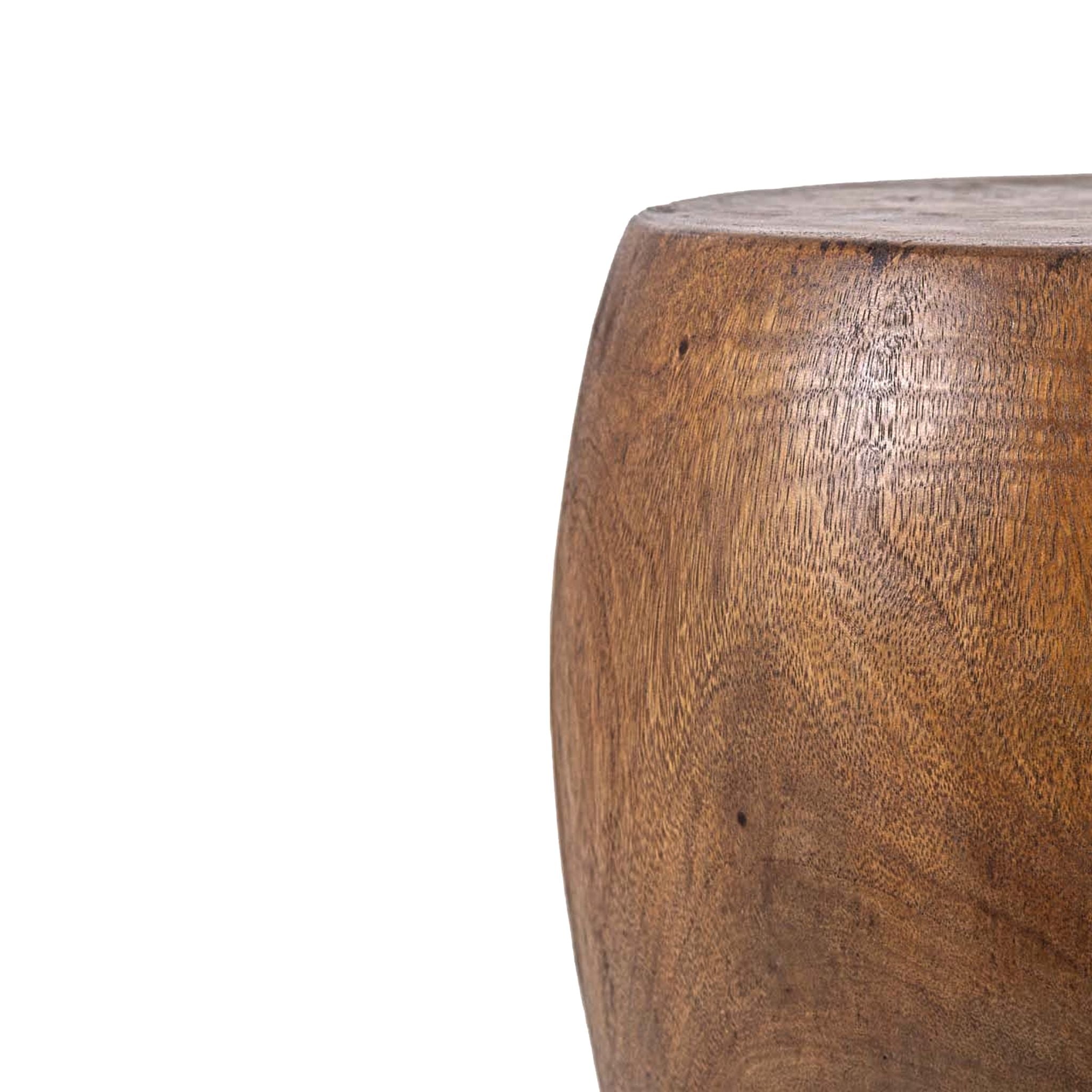 Nual Flat-Top Stool – Natural Suar Wood