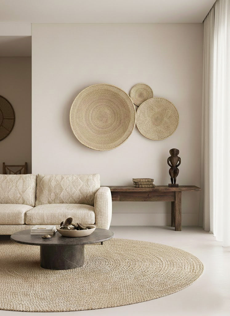 Zim Plate – Handwoven Ilala Palm Wall Plate (Natural)