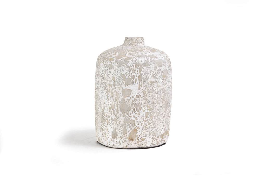 Siso Ceramic Vase – White Textured Finish