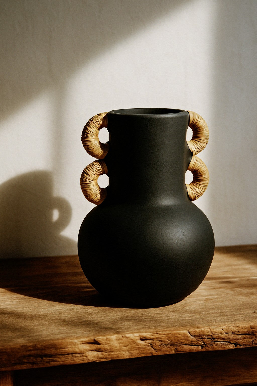Kore Decorative Vase – Rattan Handles
