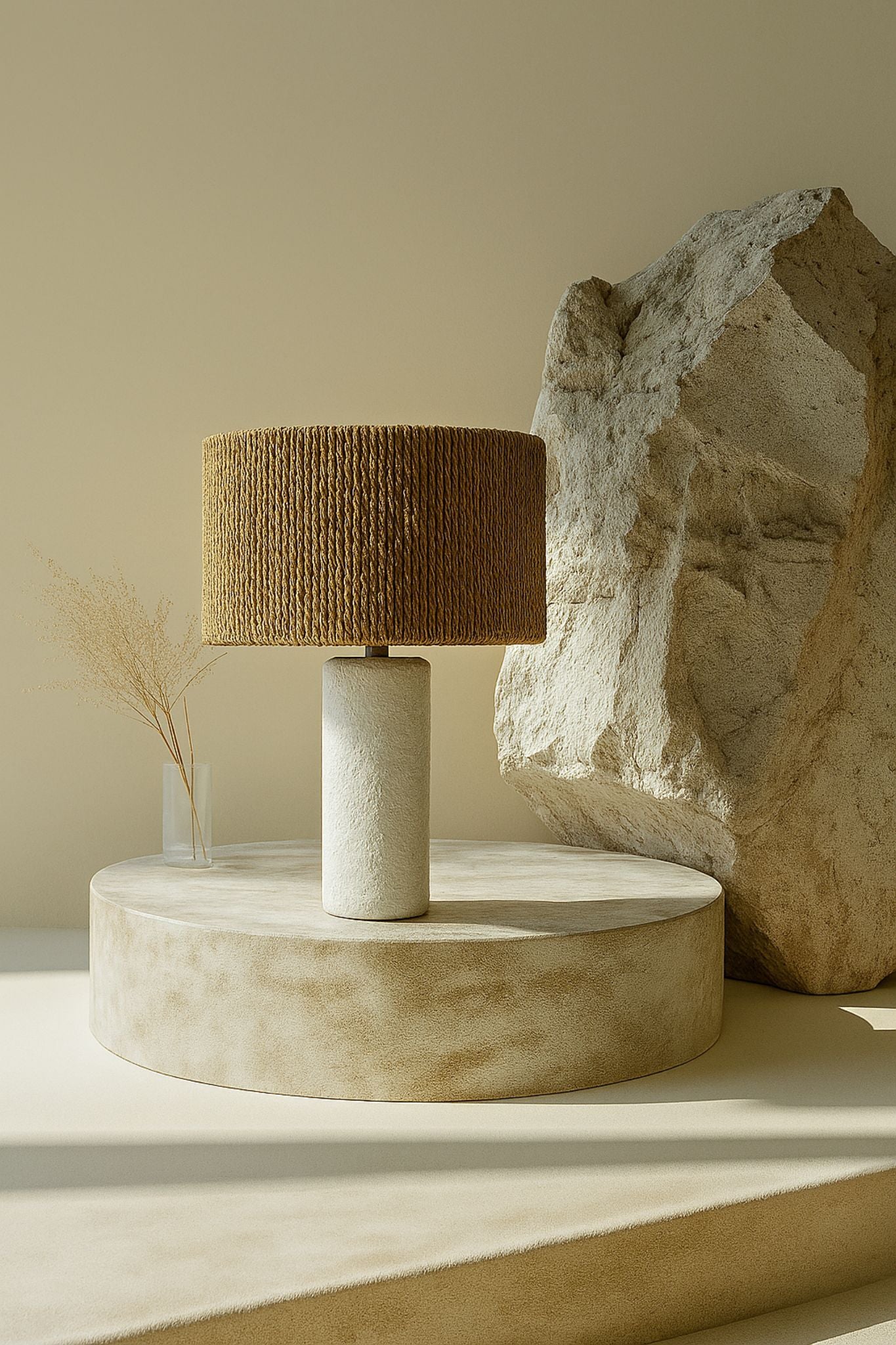 Brava Seagrass Table Lamp – White