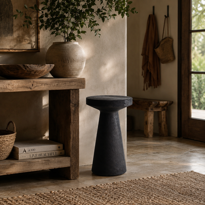 Nero Solid  Wood Side Table