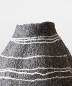 Felt Striped Gourd Vase – Hand-Felted Wool Object