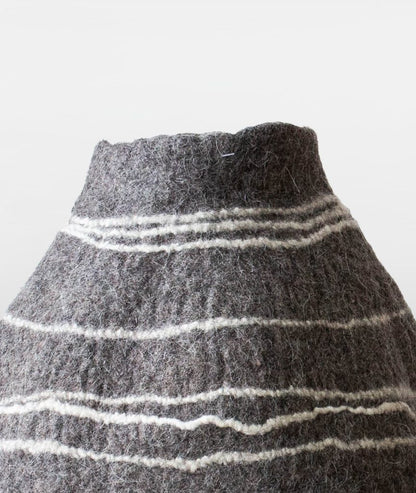 Felt Striped Gourd Vase - Αγγείο  από Φυσικό Μαλλί