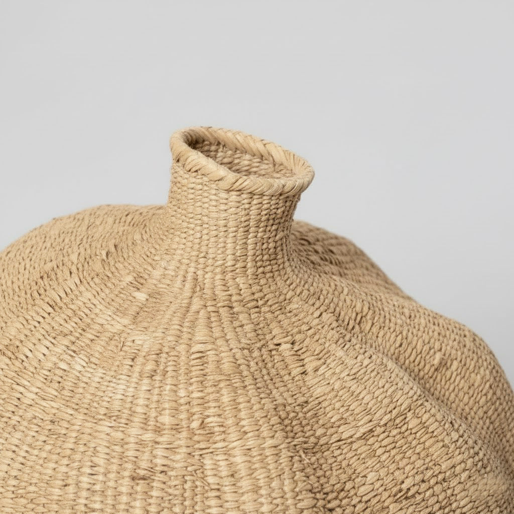 Garlic Basket – Handwoven Ilala Palm Floor Object
