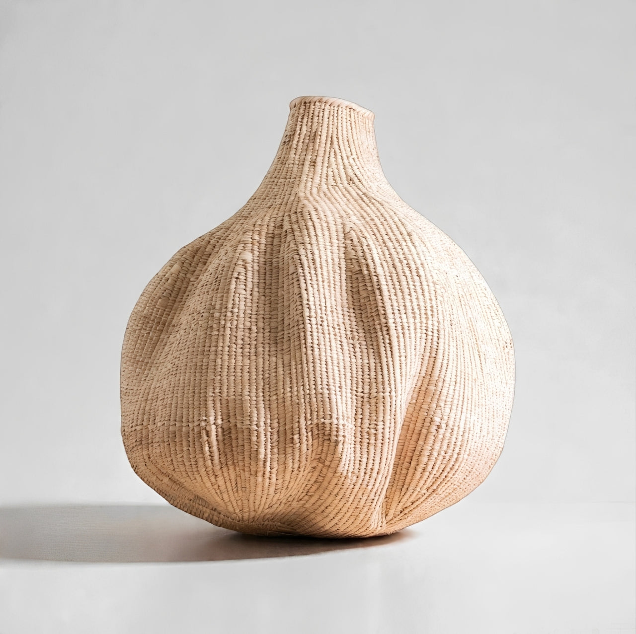 Garlic Basket – Handwoven Ilala Palm Floor Object