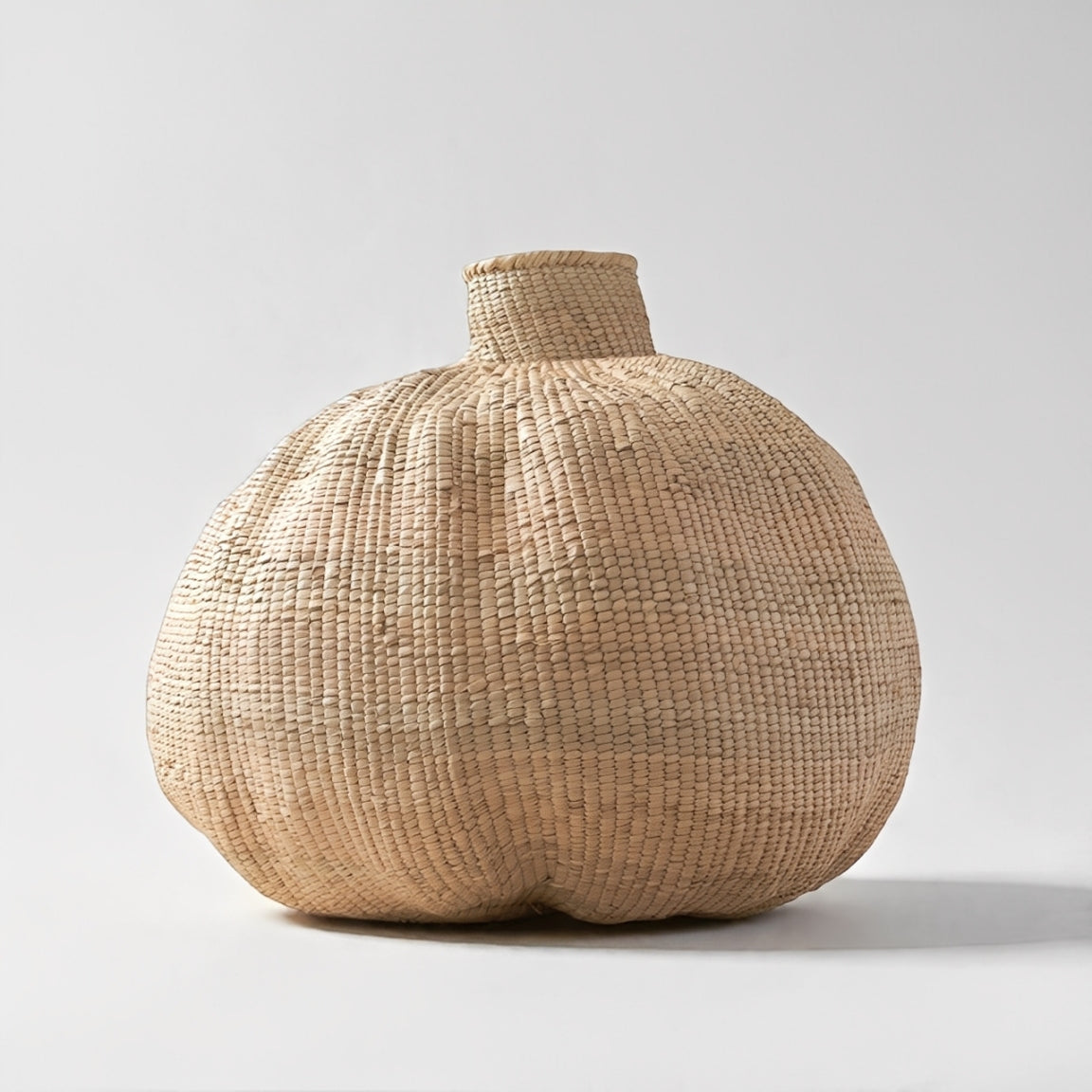 Garlic Basket – Handwoven Ilala Palm Floor Object
