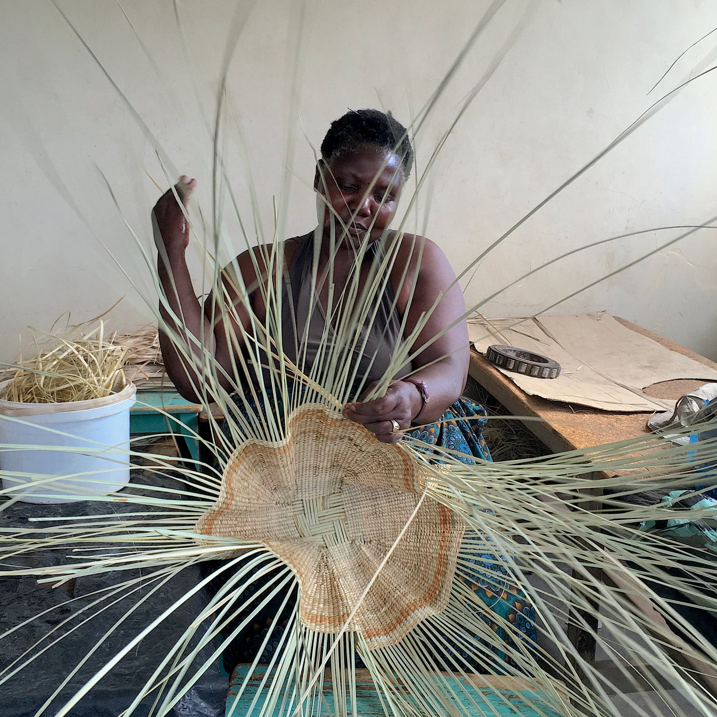 Garlic Basket – Χειροποίητο Καλάθι Δαπέδου από Φοίνικα Ilala