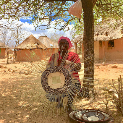 Zim Plate – Handwoven Ilala Palm Wall Plate (Natural)