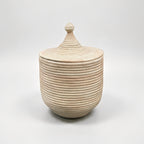 Handwoven Palm Storage Basket with Lid (Natural)