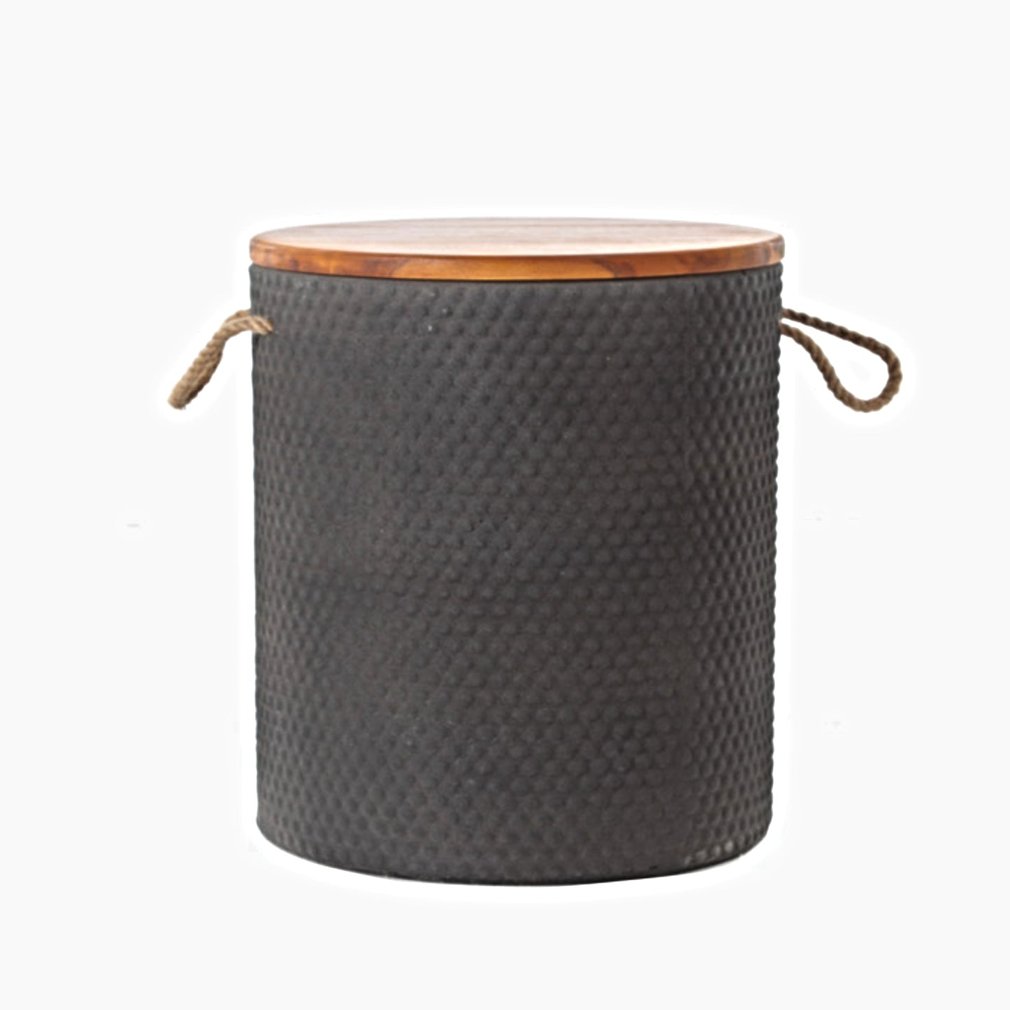 Katy Storage Stool – Cement Body with Acacia Wood Lid