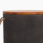 Katy Storage Stool – Cement Body with Acacia Wood Lid