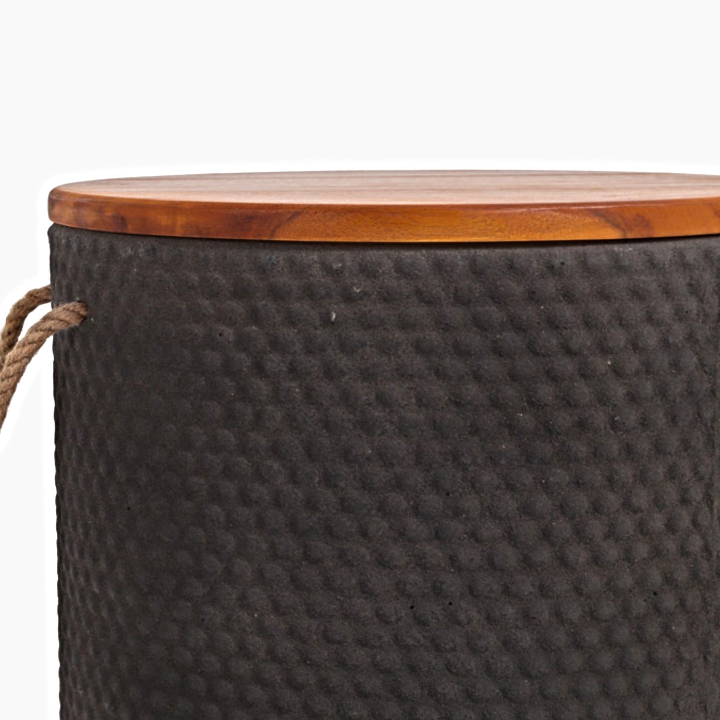 Katy Storage Stool – Cement Body with Acacia Wood Lid