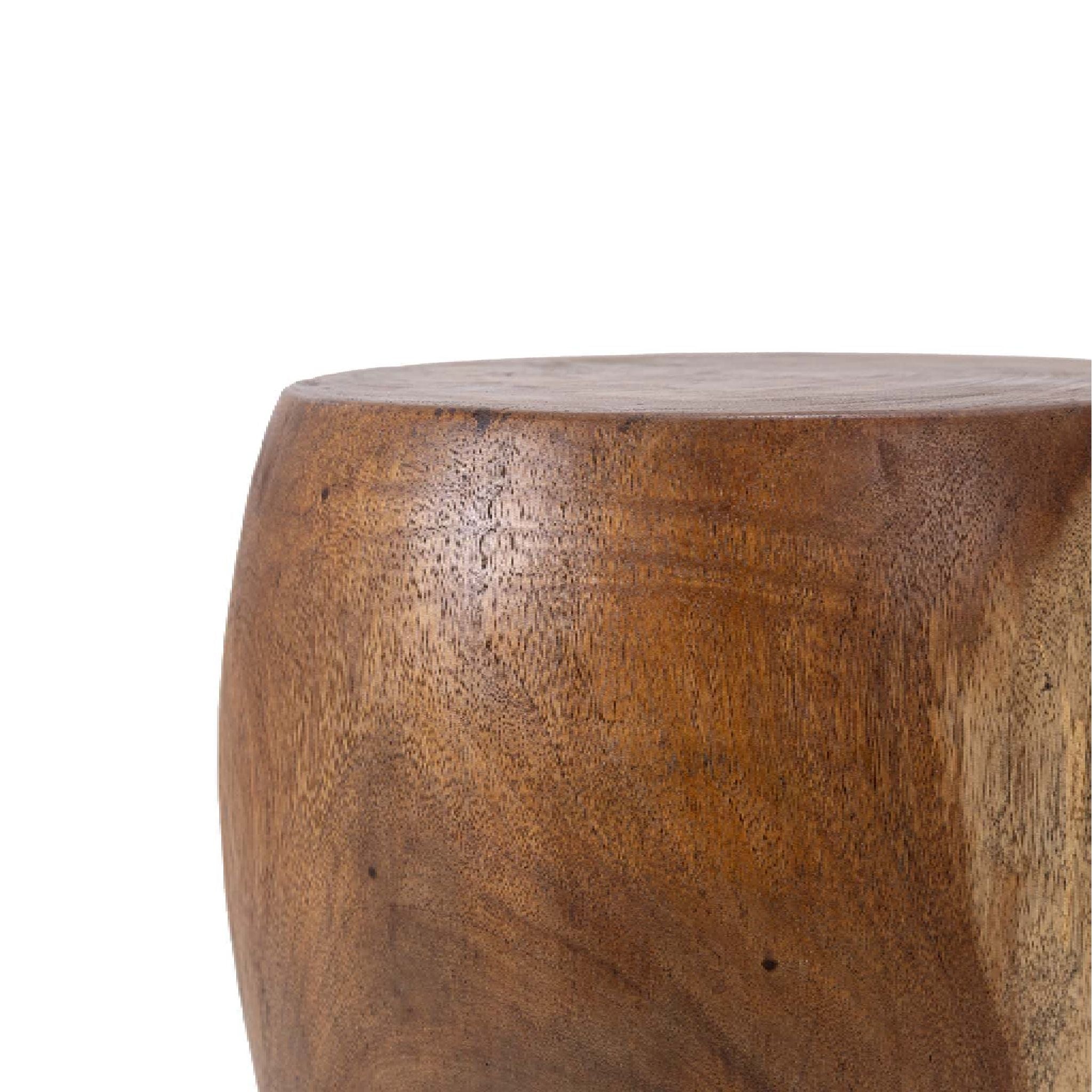 Nual Flat-Top Stool – Natural Suar Wood