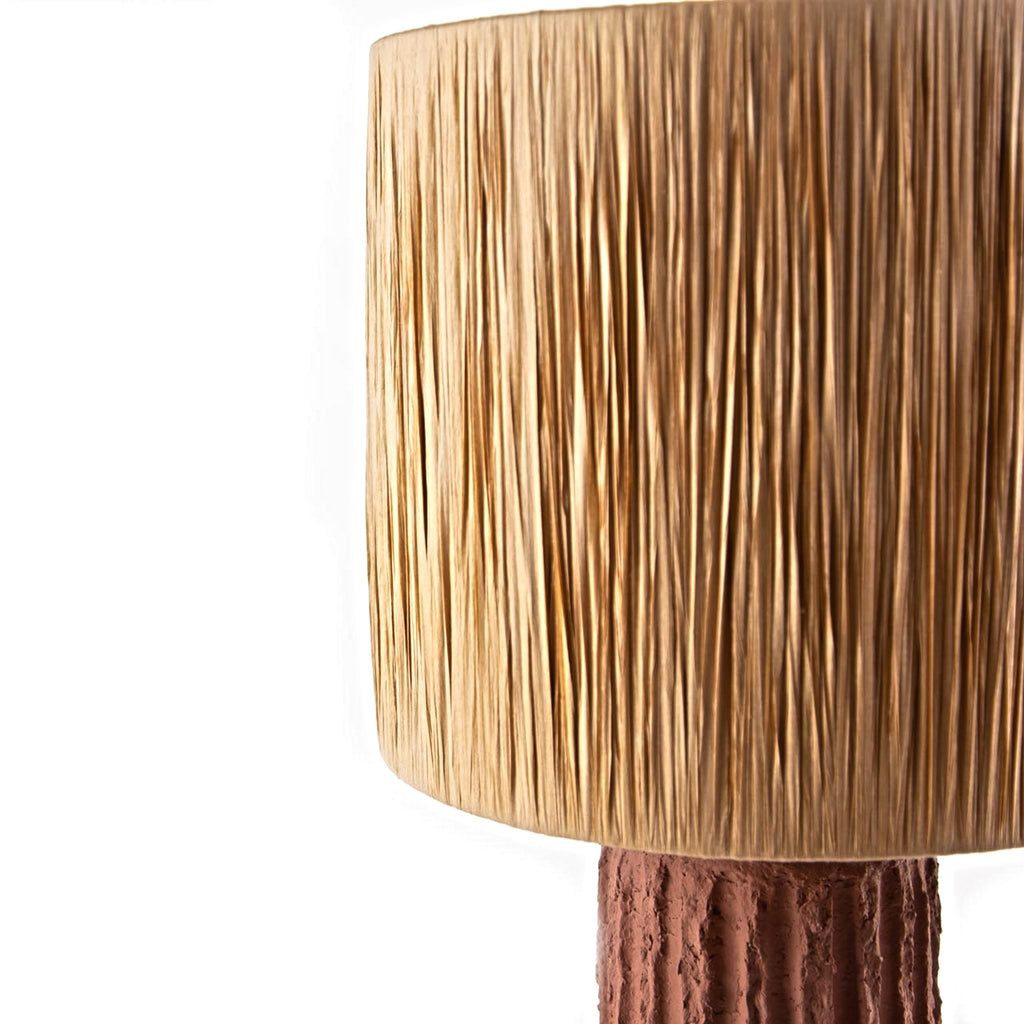 Brava Table Lamp – Raffia Shade, Terracotta Base
