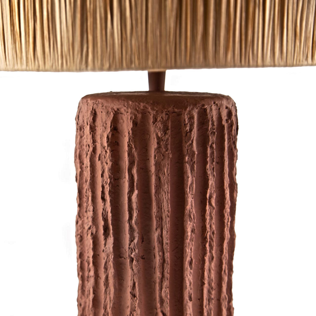 Brava Table Lamp – Raffia Shade, Terracotta Base