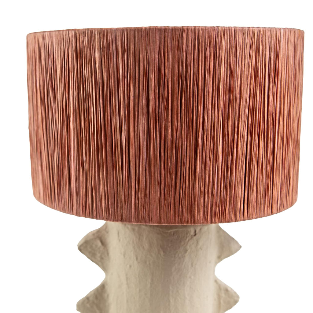 Miela Table Lamp – Raffia Shade, Beige & Terracotta