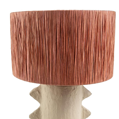 Miela Επιτραπέζιο Φωτιστικό – Αμπαζούρ Ραφίας, Beige & Terracotta