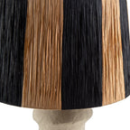 Juvela Table Lamp – Raffia Shade, Beige & Black
