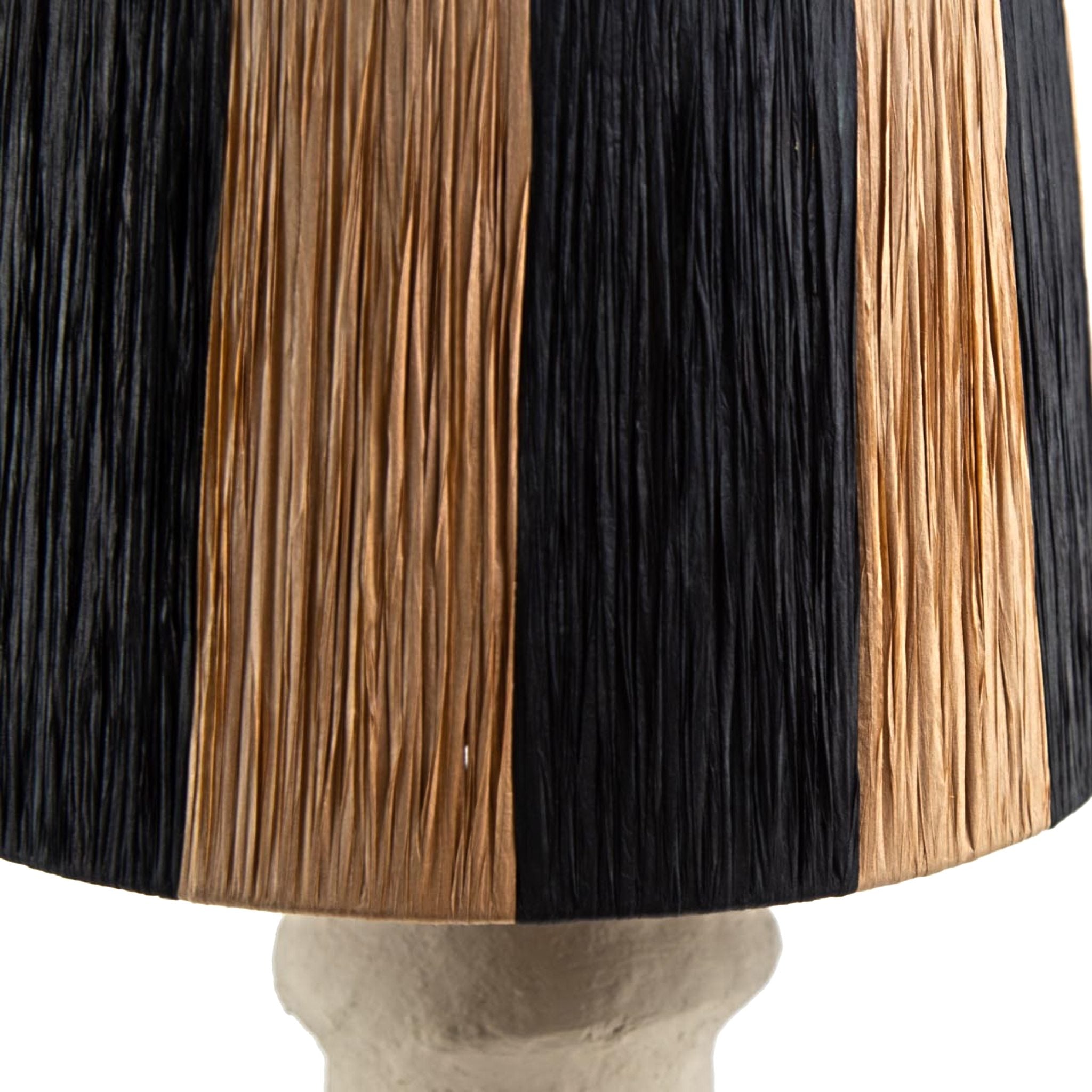 Juvela Table Lamp – Raffia Shade, Beige & Black
