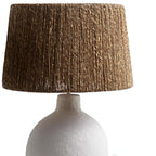 Fajra Table Lamp – Beige Seagrass Shade, White Base
