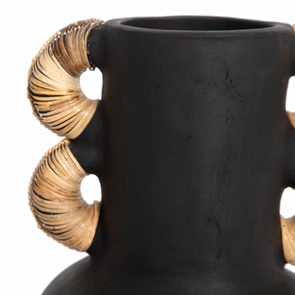 Kore Decorative Vase – Rattan Handles