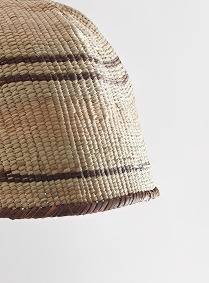 Striped Ilala Palm Pendant Lampshade