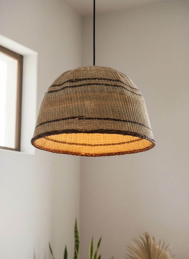 Striped Ilala Palm Pendant Lampshade