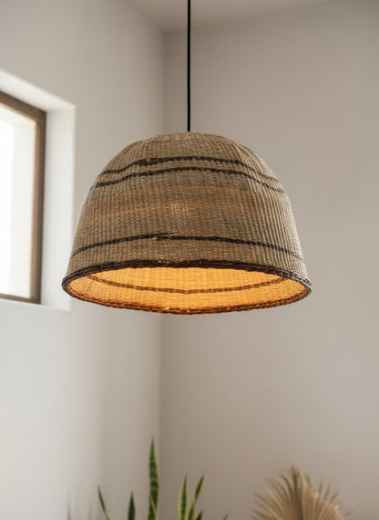 Striped Ilala Palm Pendant Lampshade