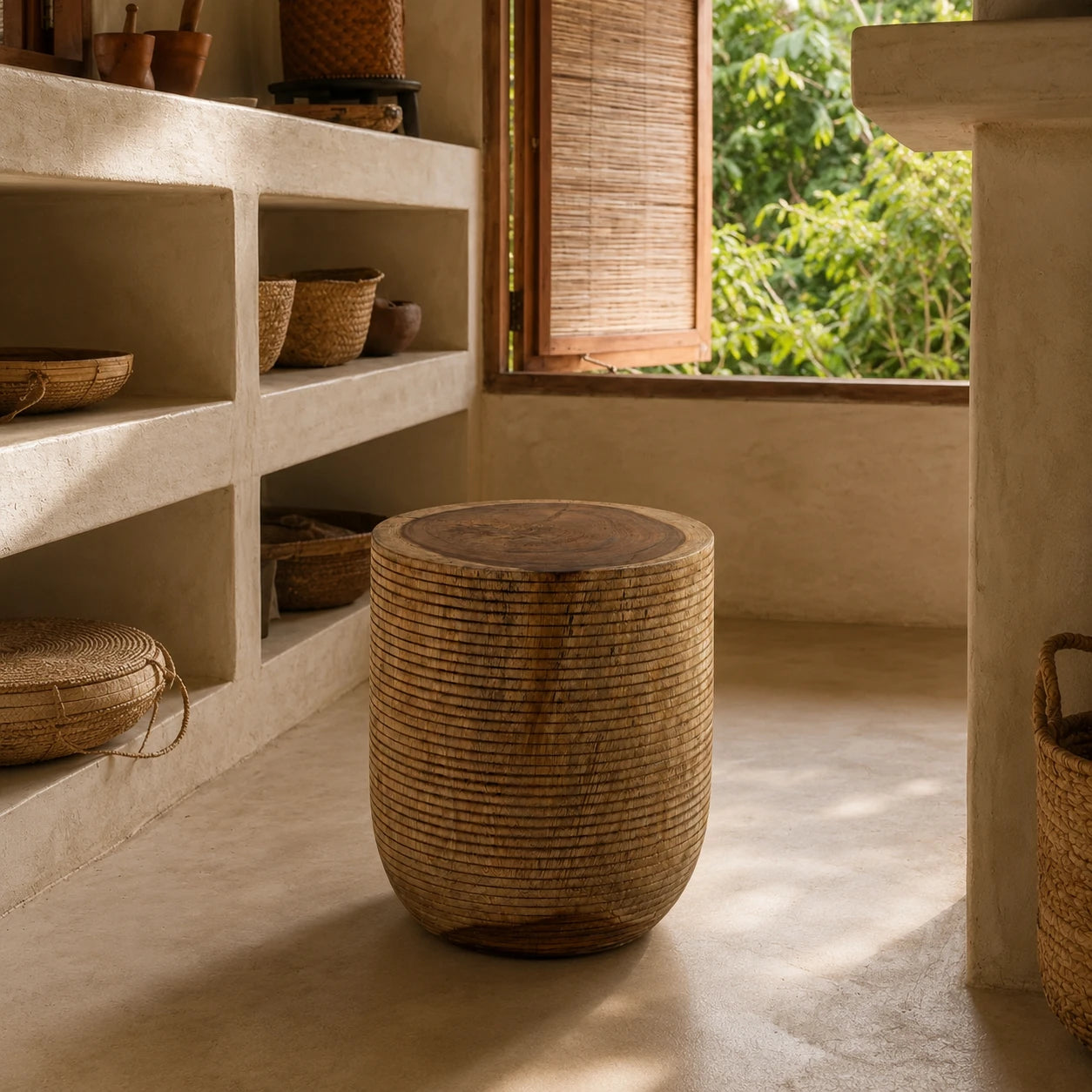 Siya Solid Suar Wood Side Table