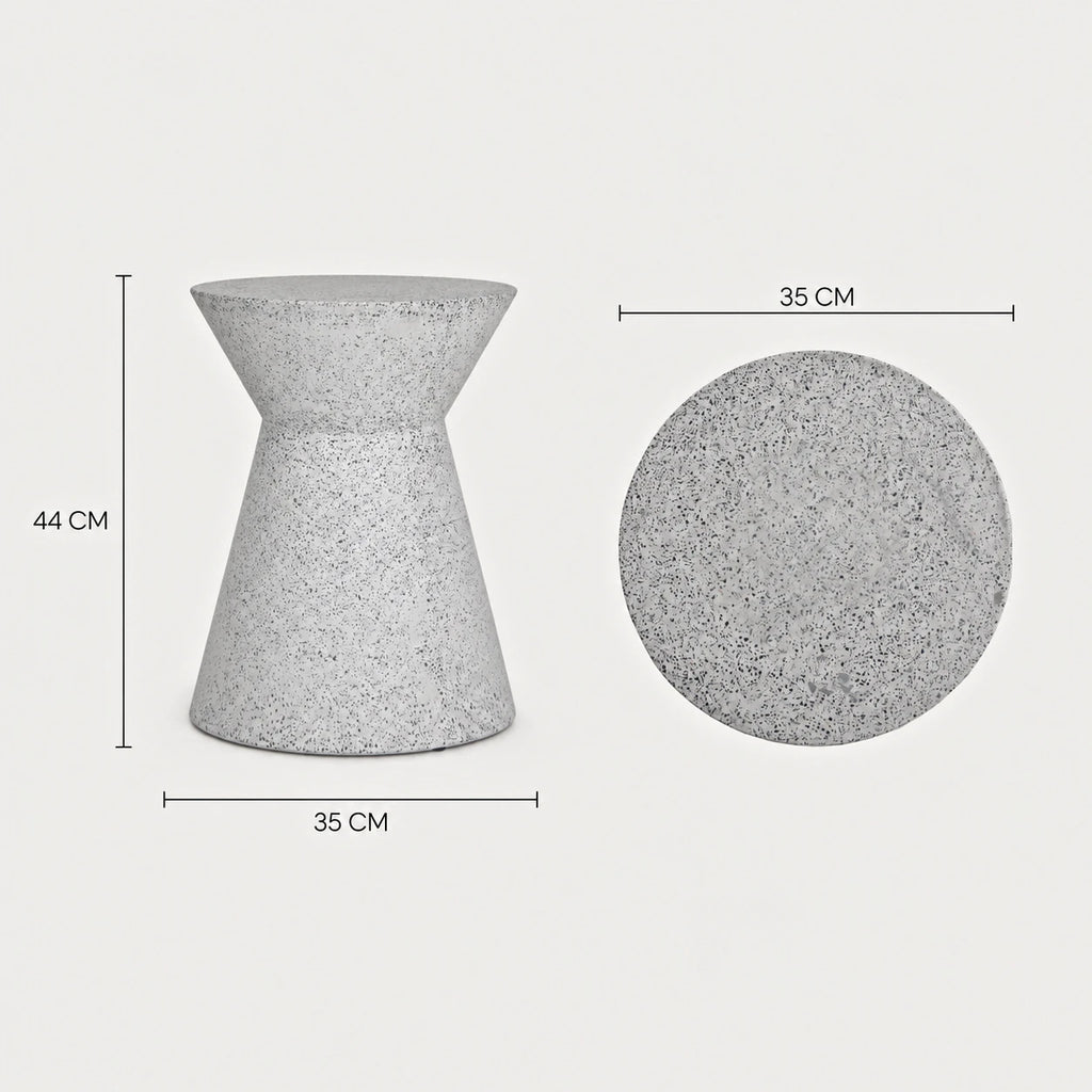 Biella Terrazzo Cement Side Table – Grey Speckled