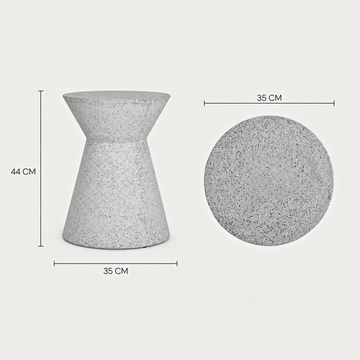 Biella Terrazzo Cement Side Table – Grey Speckled