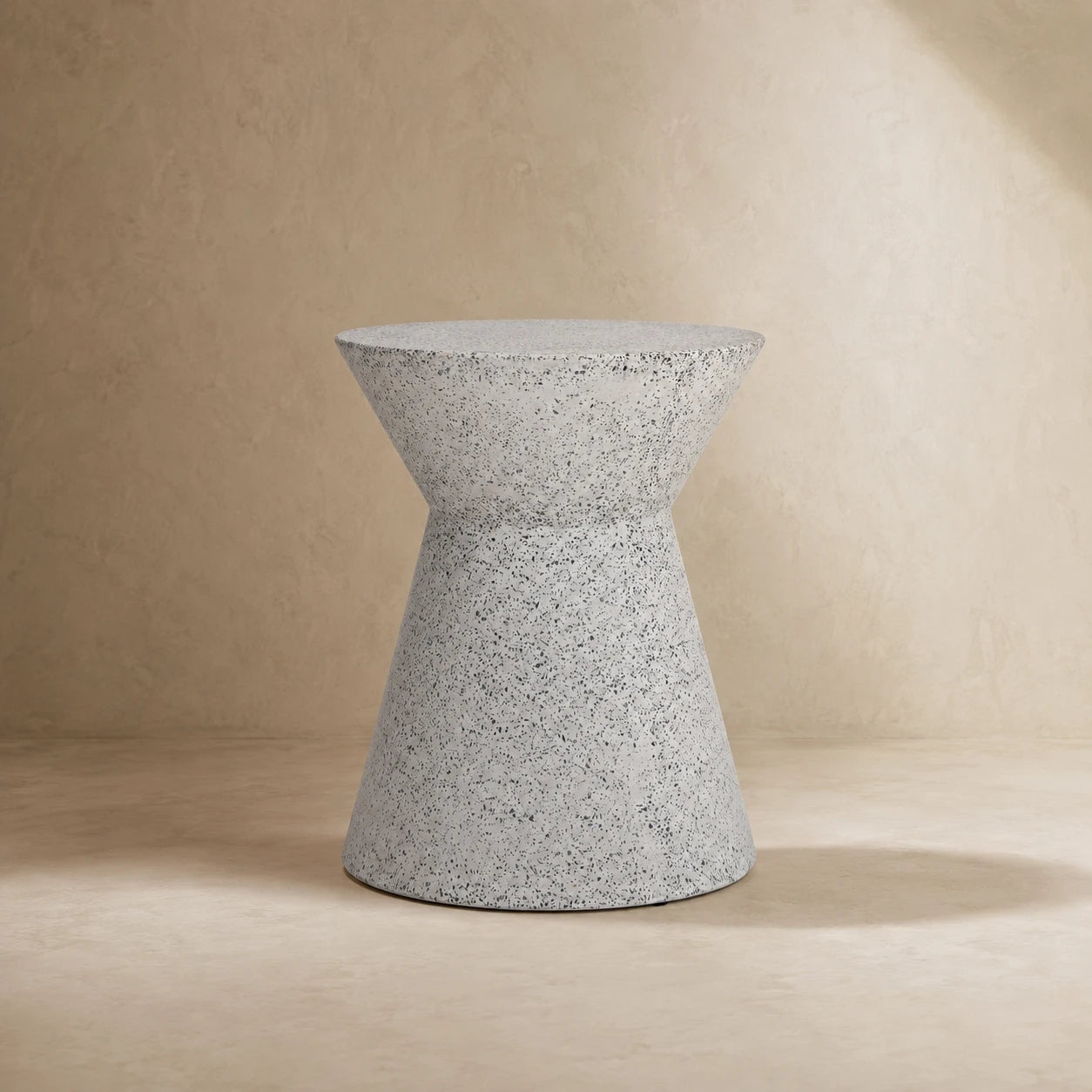 Biella Terrazzo Cement Side Table – Grey Speckled