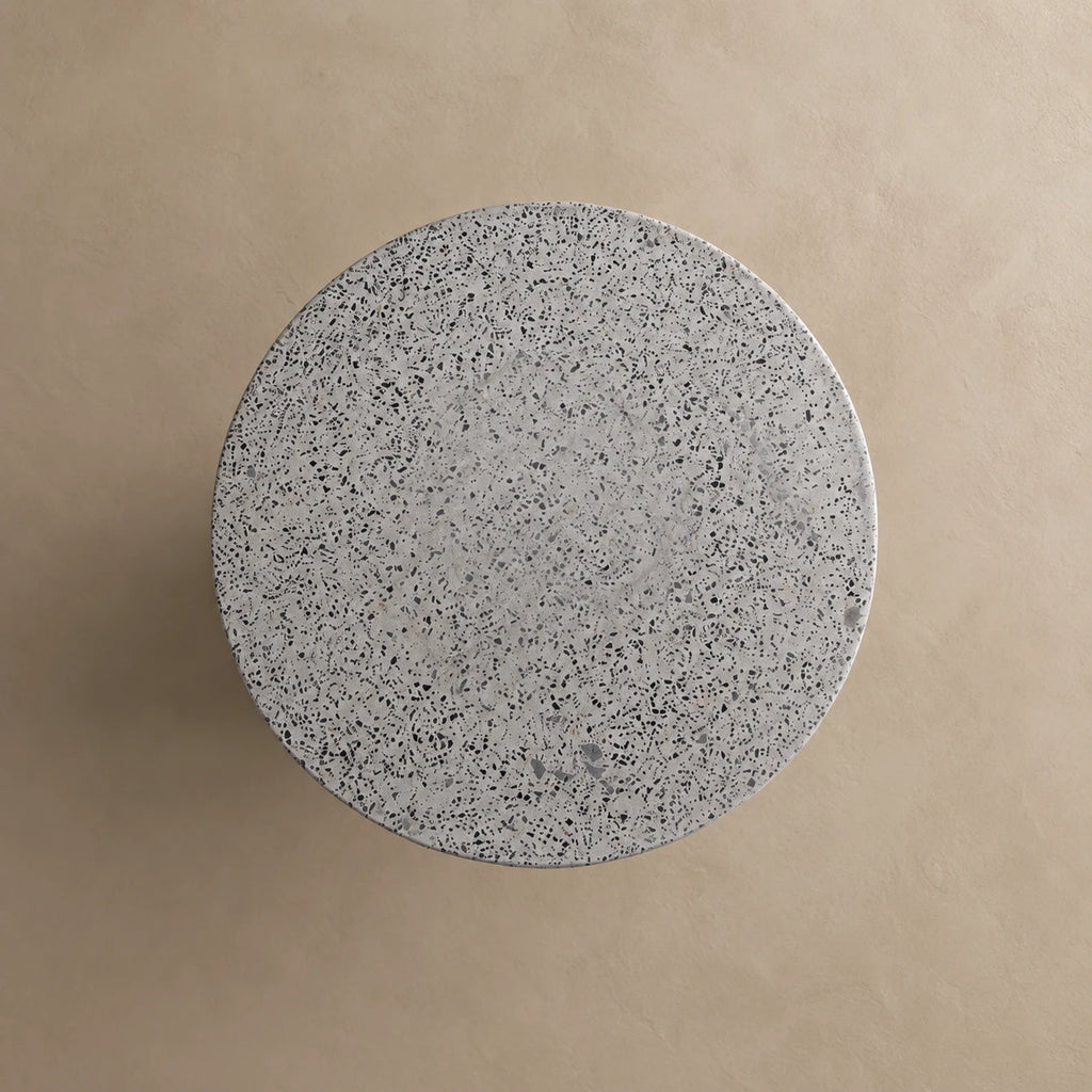 Biella Terrazzo Cement Side Table – Grey Speckled