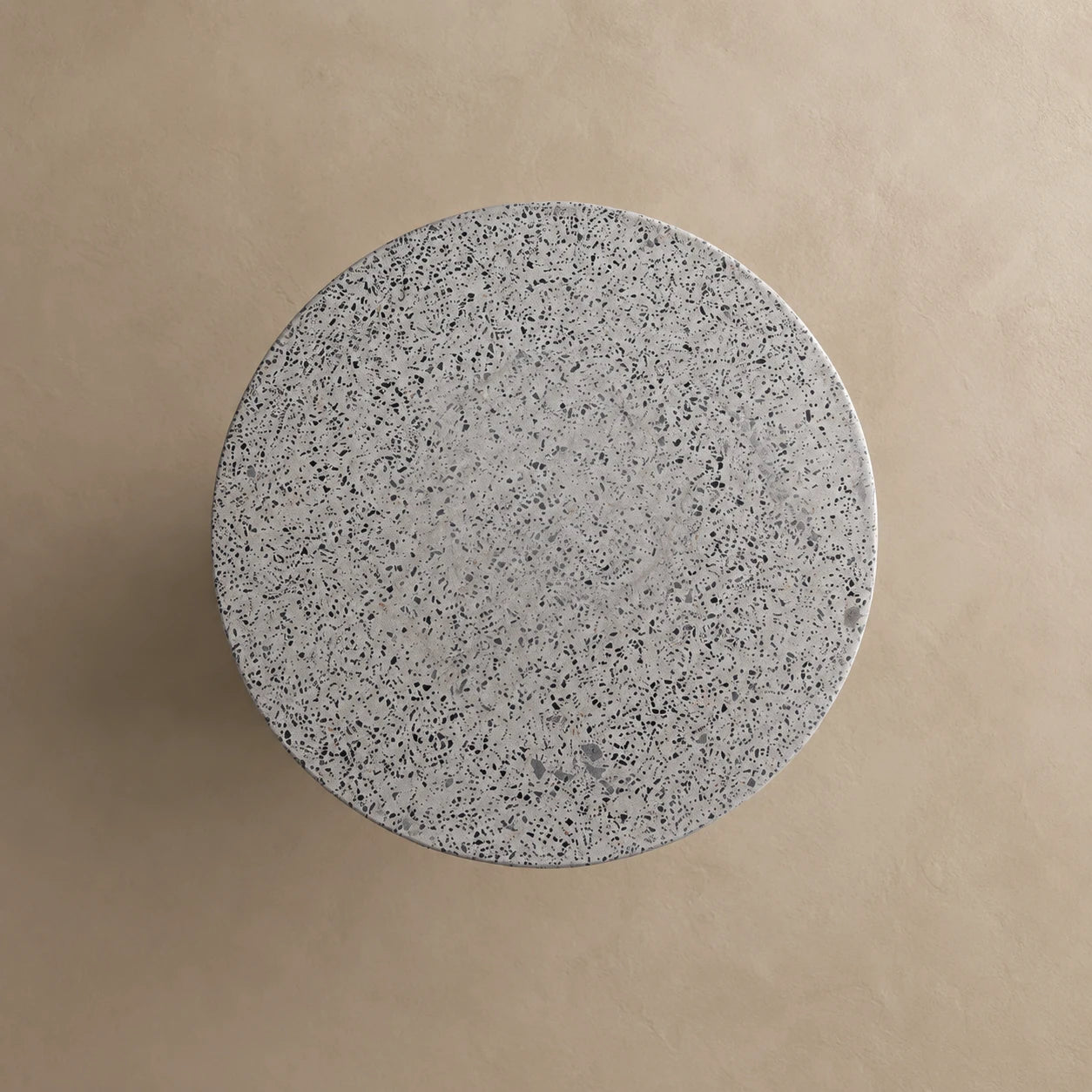 Biella Terrazzo Cement Side Table – Grey Speckled