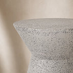 Biella Terrazzo Cement Side Table – Grey Speckled