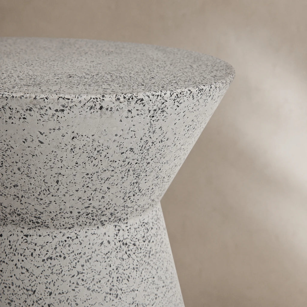 Biella Terrazzo Cement Side Table – Grey Speckled