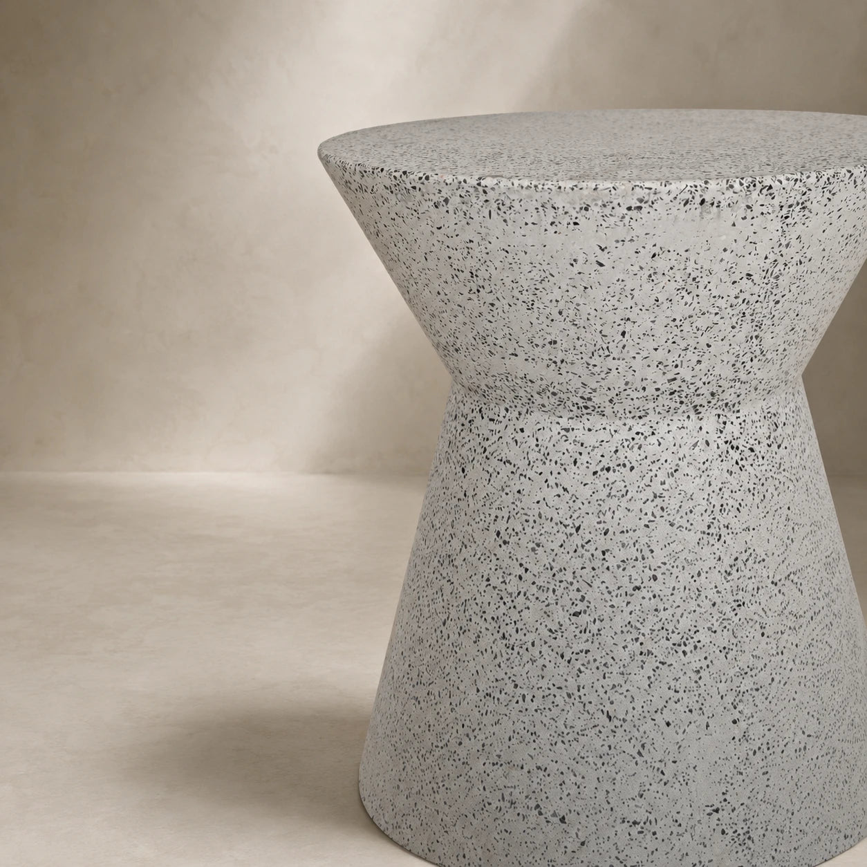 Biella Terrazzo Cement Side Table – Grey Speckled