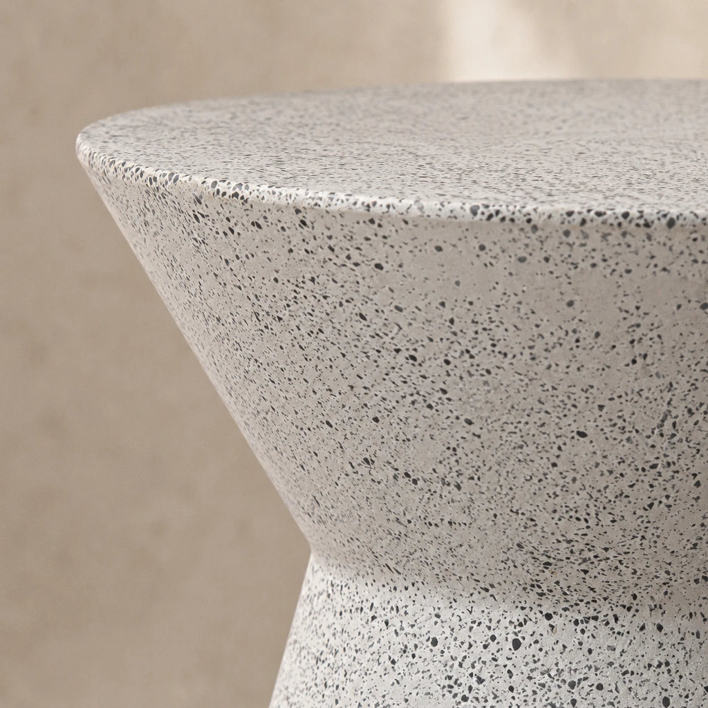 Biella Terrazzo Cement Side Table – Grey Speckled