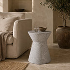 Biella Terrazzo Cement Side Table – Grey Speckled
