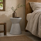 Biella Terrazzo Cement Side Table – Grey Speckled