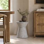 Biella Terrazzo Cement Side Table – Grey Speckled