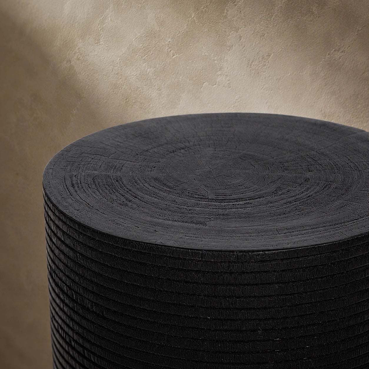 Siya Black Solid Suar Wood Side Table