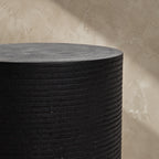 Siya Black Solid Suar Wood Side Table