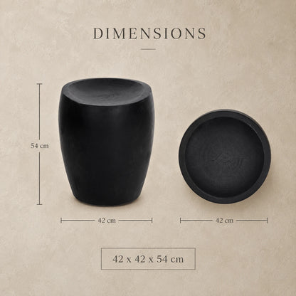 Nual Black Suar Wood Side Table