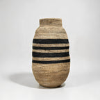 Striped Decorative Basket (Natural & Black)