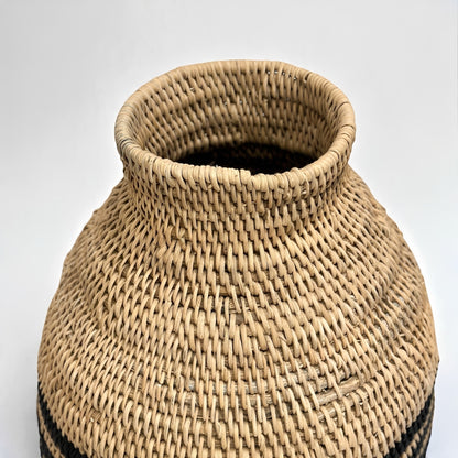 Striped Decorative Basket (Natural & Black)