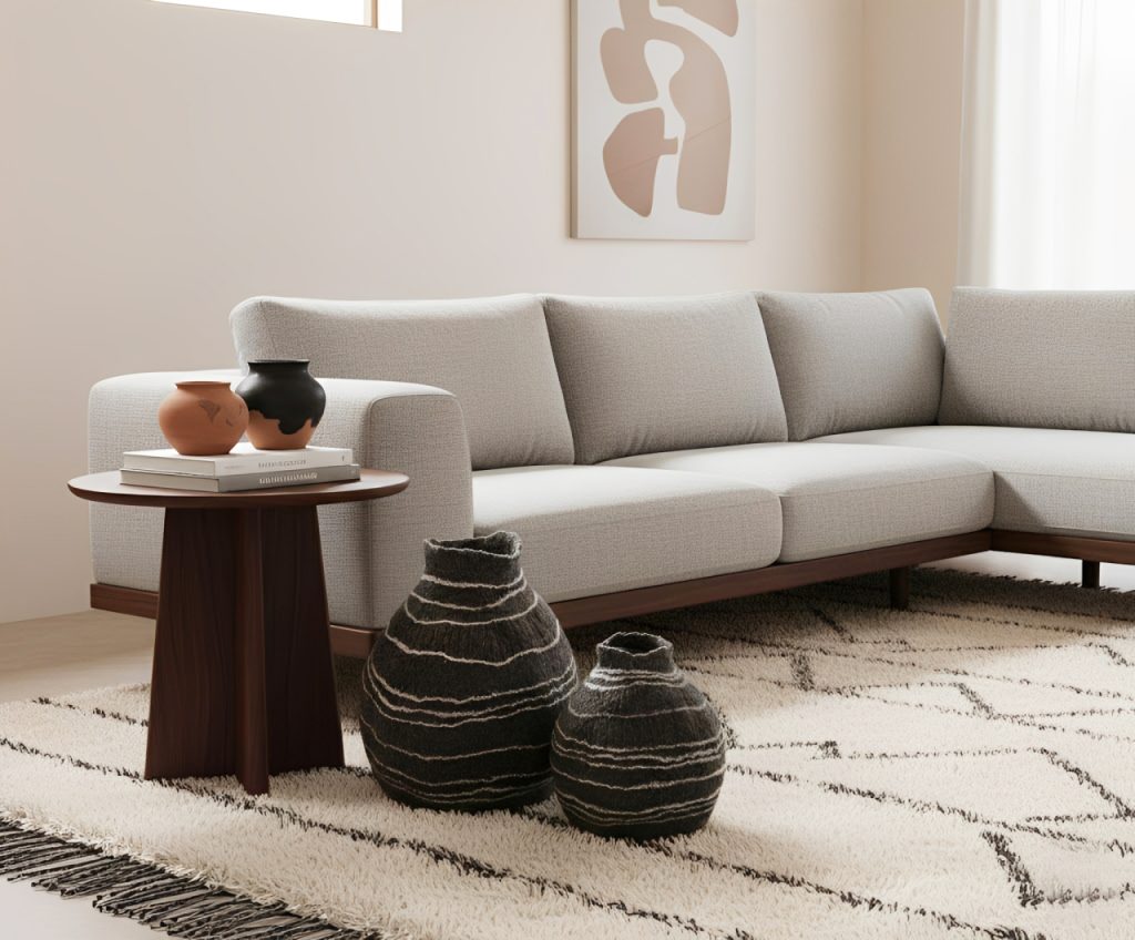 Felt Striped Gourd Vase - Αγγείο  από Φυσικό Μαλλί