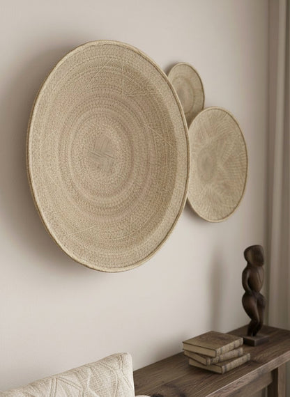 Zim Plate – Handwoven Ilala Palm Wall Plate (Natural)