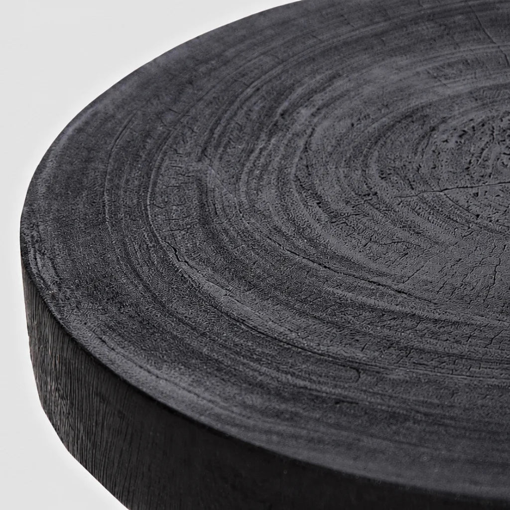 Nero Solid  Wood Side Table